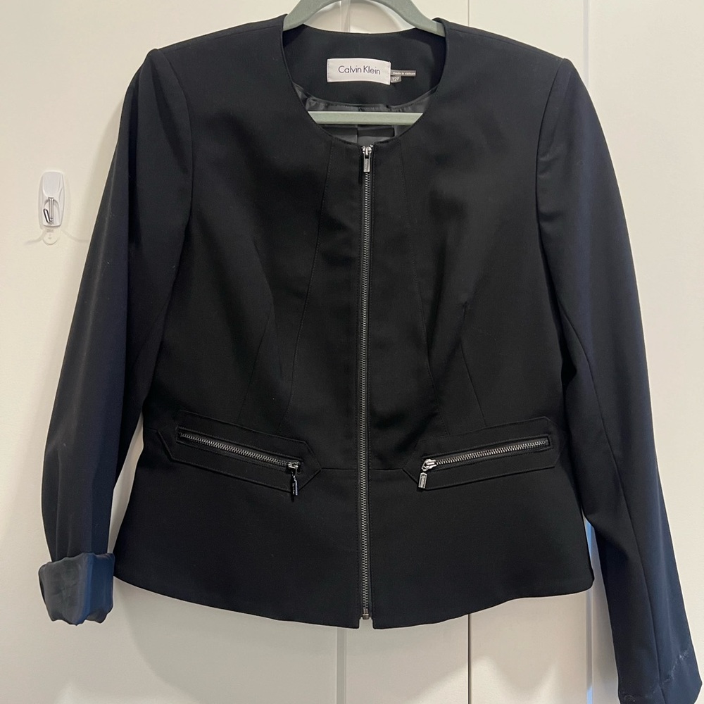 Black Peplum style Suit Jacket